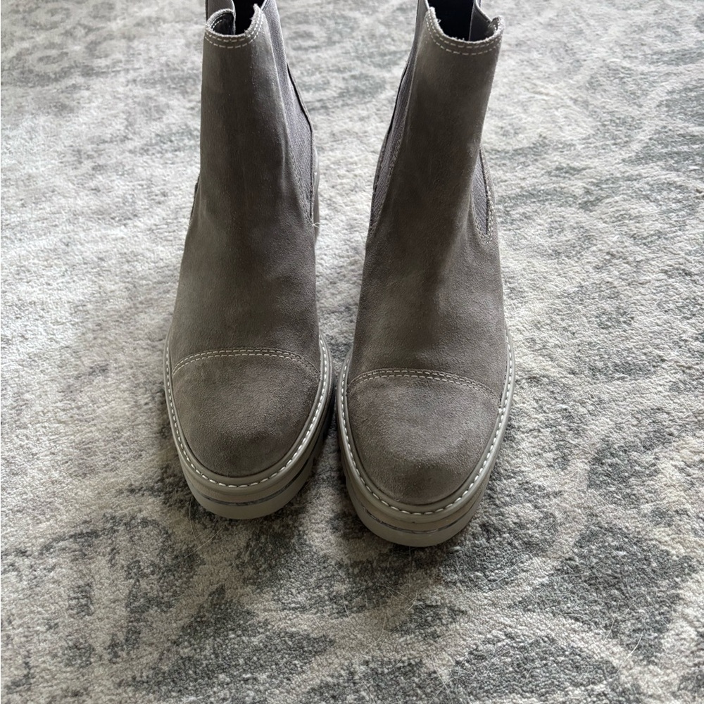Bernardo Taupe Suede Ankle Boots